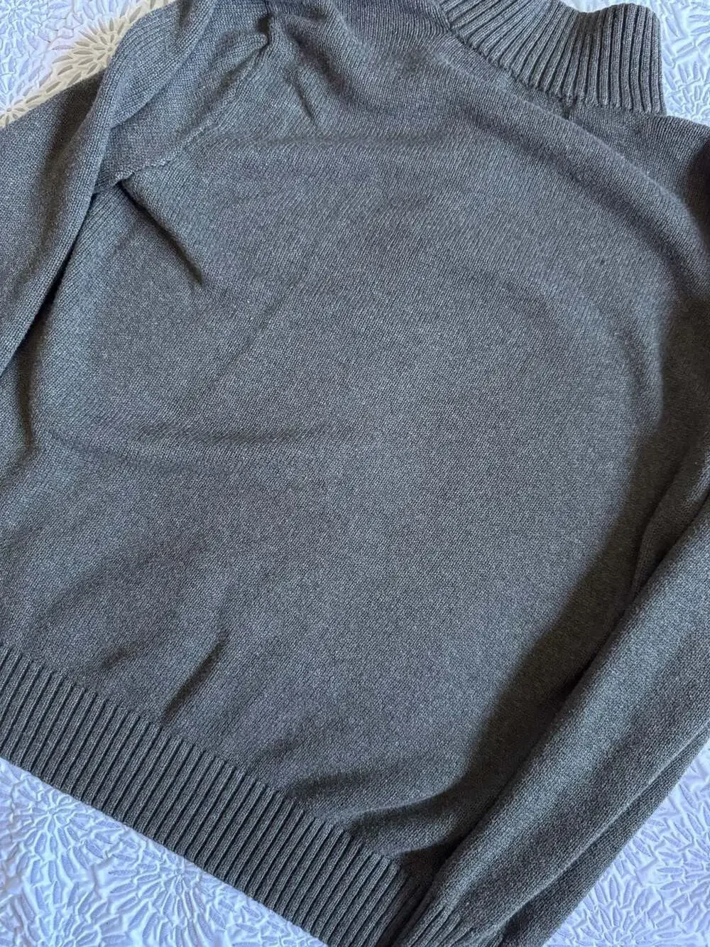 Polo Ralph Lauren Gray 1/4 Zip Mock Neck Sweater Men's M